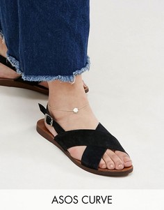 Серебряный позолоченный браслет на ногу в форме шестиугольника ASOS CURVE EXCLUSIVE - Золотой