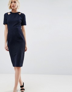 Фактурное платье с вырезами ASOS - Темно-синий