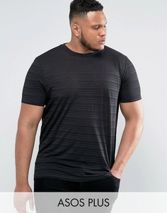 Длинная футболка с прозрачными полосками ASOS PLUS - Черный