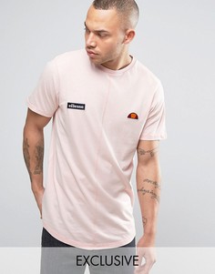 Удлиненная футболка с эффектом кислотной стирки Ellesse - Розовый