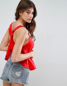 Топ с оборками и открытой спиной ASOS - Красный