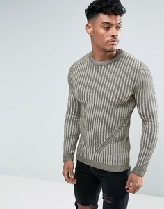 Облегающий джемпер цвета хаки в рубчик ASOS - Зеленый