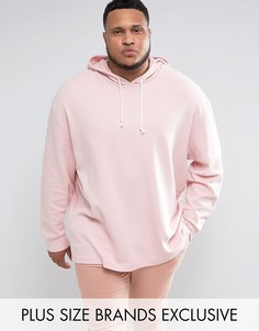 Розовый свободный худи из вафельного трикотажа Puma PLUS эксклюзивно для ASOS - Розовый