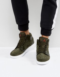 Зеленые кроссовки средней высоты Nike Air Jordan 1 554724-302 - Коричневый