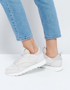 Кроссовки из нубука песочного цвета Reebok Premium Classic - Бежевый