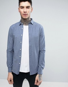 Джинсовая рубашка скинни из шамбре ASOS - Синий