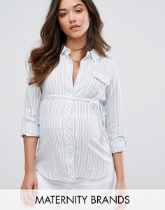 Рубашка с поясом Mamalicious Maternity - Белый Mama.Licious