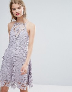 Приталенное ажурное платье New Look - Серый