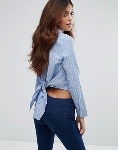 Рубашка с вышивкой и завязкой на спине Unique21 - Синий
