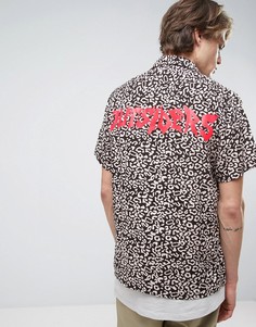 Рубашка классического кроя из вискозы с леопардовым принтом ASOS - Черный