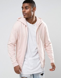 Худи розового цвета на молнии ASOS - Розовый