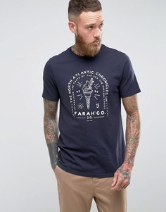 Темно-синяя облегающая футболка с логотипом в виде мороженого Farah Northley - Темно-синий
