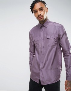 Фиолетовая шелковая рубашка классического кроя ASOS - Фиолетовый