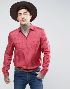 Розовая шелковая рубашка классического кроя ASOS - Розовый