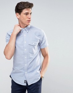 Голубая узкая рубашка с короткими рукавами Abercrombie &amp; Fitch - Синий