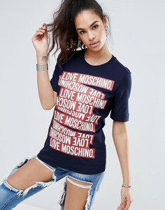 Футболка с принтом Love Moschino - Синий