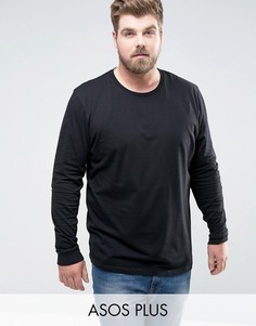 Длинный лонгслив с круглым вырезом ASOS PLUS - Черный