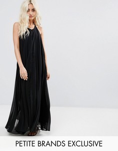 Плиссированное платье макси Missguided Petite - Черный