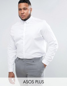 Белая облегающая атласная рубашка ASOS PLUS WEDDING - Белый