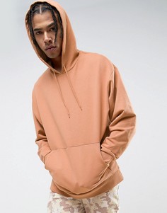 Свободное розовое худи с футболочной кромкой ASOS - Розовый