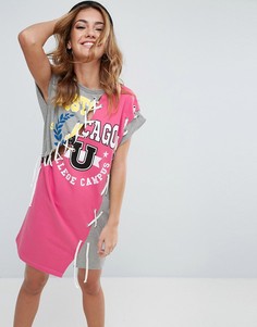 Платье-свитшот со шнуровкой и принтом ASOS - Мульти