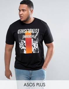 Свободная футболка с фотопринтом ASOS PLUS - Черный