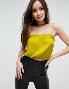 Плиссированный топ со складками ASOS - Желтый
