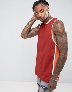 Красная футболка без рукавов с контрастной вставкой в стиле ретро ASOS - Красный