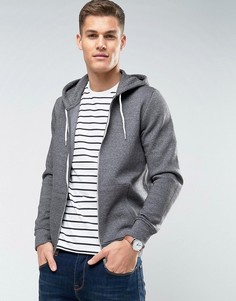Серое меланжевое худи на молнии New Look - Серый