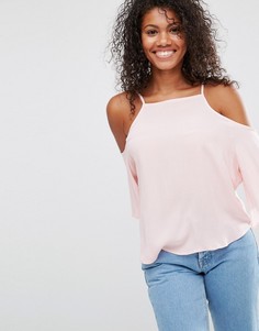 Топ с вырезами на плечах Brave Soul - Розовый