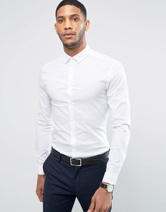 Белая рубашка скинни с воротником на пуговицах ASOS - Белый