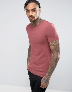 Красная обтягивающая футболка с круглым вырезом ASOS - Красный