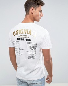 Футболка с принтом на спине Jack &amp; Jones Originals - Белый