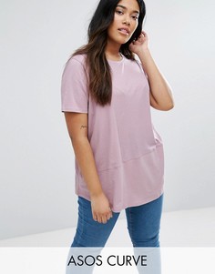 Футболка в рубчик ASOS CURVE - Фиолетовый