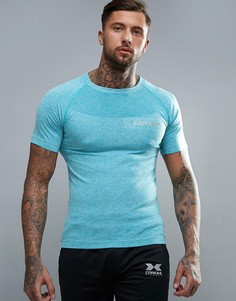 Бесшовная спортивная футболка CoreX - Синий