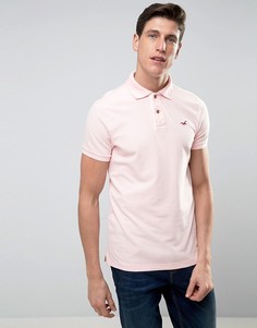 Поло из пике розового цвета узкого кроя с вышитым логотипом Hollister - Бежевый