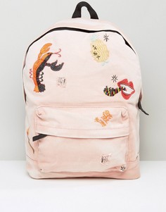 Рюкзак с вышивкой ASOS X LOT STOCK &amp; BARREL - Розовый