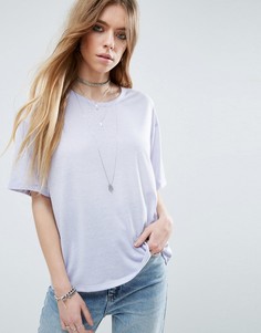 Футболка из ткани с добавлением льна ASOS - Синий