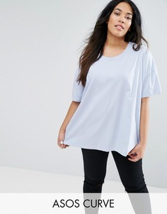 Свободная футболка ASOS CURVE - Синий