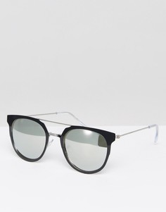 Солнцезащитные очки с зеркальными стеклами и двойной планкой New Look - Белый