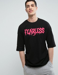 Черная oversize-футболка с принтом ASOS - Черный