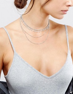 Ожерелье в несколько рядов ASOS - Серебряный