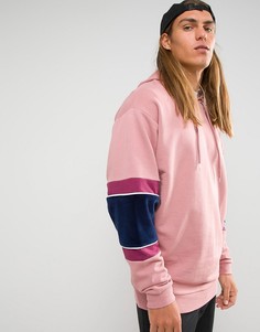 Oversize-худи с велюровой отделкой ASOS - Розовый