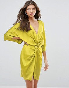 Короткое платье-кимоно ASOS - Желтый