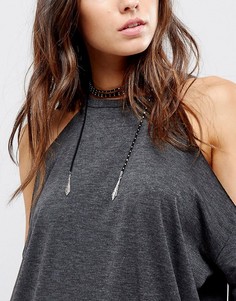Ожерелье-чокер с заклепками ASOS - Черный