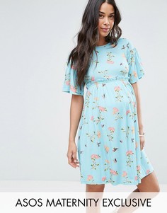 Платье с цветочным принтом ASOS Maternity - Зеленый