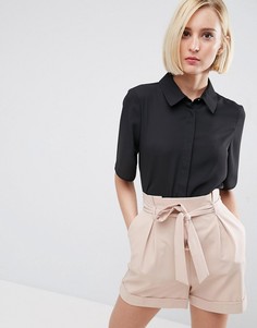 Укороченная блузка с короткими рукавами ASOS - Черный