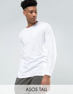 Удлиненный лонгслив с круглым вырезом ASOS TALL - Белый