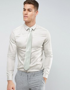 Атласная рубашка скинни ASOS - Зеленый