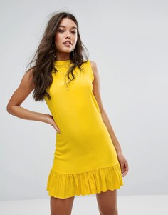 Свободное платье асимметричной длины Missguided - Желтый